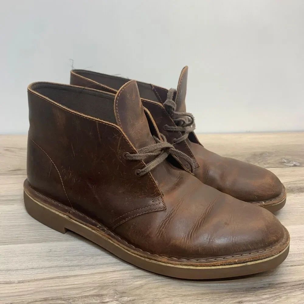 Clarks Men's Bushacre 2 Chukka Boot Desert Leather Brown US 11.5 M‎